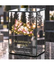 Znicz lustrzany LED – Motyle czułej pamięci - dzień na grobie