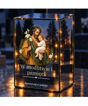 Znicz lustrzany LED – Święty Józef wśród lilii - noc na grobie