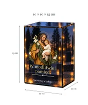 Znicz lustrzany LED – Święty Józef wśród lilii - wymiary