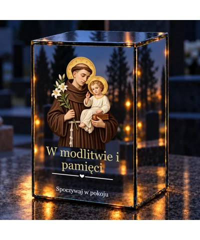 Znicz lustrzany LED – Święty Antoni - noc na grobie