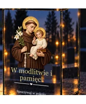Znicz lustrzany LED – Święty Antoni - zbliżenie