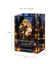 Znicz lustrzany LED – Święty Antoni - wymiary