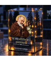 Znicz lustrzany LED – Święty Ojciec Pio - noc na grobie