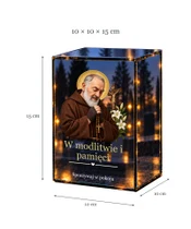 Znicz lustrzany LED – Święty Ojciec Pio - wymiary