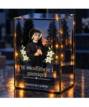 Znicz lustrzany LED – Święta Faustyna - noc na grobie