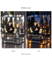 Znicz lustrzany LED – Święta Faustyna - dzień i noc