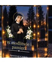 Znicz lustrzany LED – Święta Faustyna - zbliżenie