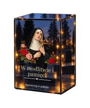 Znicz lustrzany LED – Święta Rita - białe tło