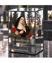Znicz lustrzany LED – Święta Rita - dzień na grobie