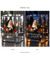 Znicz lustrzany LED – Święta Rita - dzień i noc