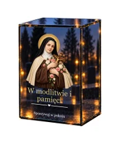Znicz lustrzany LED – Święta Teresa - białe tło
