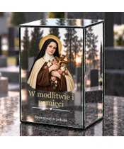 Znicz lustrzany LED – Święta Teresa - dzień na grobie