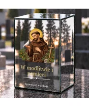 Znicz lustrzany LED – Święty Franciszek - dzień na grobie