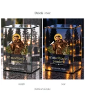 Znicz lustrzany LED – Święty Franciszek - dzień i noc