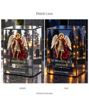 Znicz lustrzany LED – Święty Michał Archanioł - dzień i noc