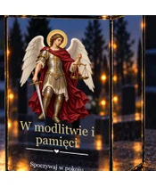 Znicz lustrzany LED – Święty Michał Archanioł - zbliżenie