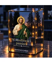 Znicz lustrzany LED – Święty Juda Tadeusz - noc na grobie