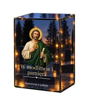 Znicz lustrzany LED – Święty Juda Tadeusz - białe tło