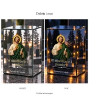 Znicz lustrzany LED – Święty Juda Tadeusz - dzień i noc