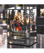 Znicz lustrzany LED – Święty Krzysztof - dzień na grobie