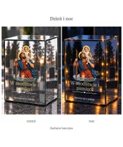Znicz lustrzany LED – Święty Krzysztof - dzień i noc