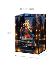 Znicz lustrzany LED – Święty Krzysztof - wymiary