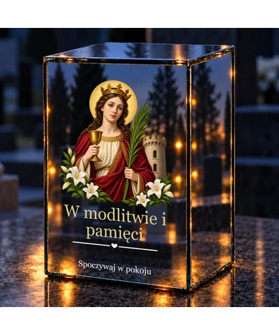Znicz lustrzany LED – Święta Barbara - noc na grobie