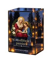 Znicz lustrzany LED – Święta Anna - białe tło