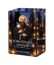 Znicz lustrzany LED – Święty Maksymilian Kolbe - białe tło