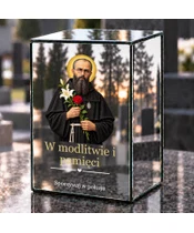 Znicz lustrzany LED – Święty Maksymilian Kolbe - dzień na grobie