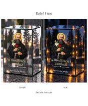 Znicz lustrzany LED – Święty Maksymilian Kolbe - dzień i noc