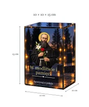 Znicz lustrzany LED – Święty Maksymilian Kolbe - wymiary