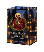 Znicz lustrzany LED – Święty Paweł - białe tło