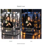 Znicz lustrzany LED – Święty Stanisław Kostka - dzień i noc