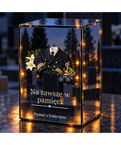 Znicz lustrzany LED – Marynarz - mundur galowy - noc na grobie