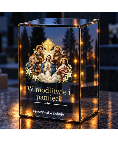 Znicz lustrzany LED – Wszyscy Święci - modlitwa - noc na grobie