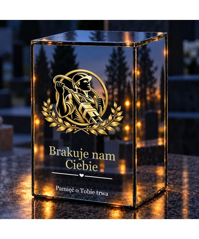 Znicz lustrzany LED – Elektryk – światło pamięci - noc na grobie