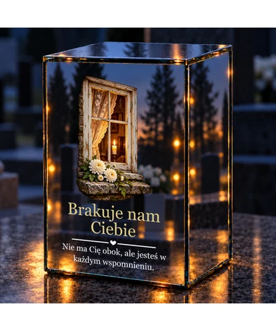 Znicz lustrzany LED – Światło w oknie - noc na grobie