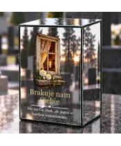 Znicz lustrzany LED – Światło w oknie - dzień na grobie