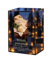 Znicz lustrzany LED – List i róża - białe tło