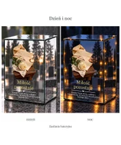 Znicz lustrzany LED – List i róża - dzień i noc