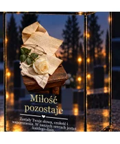 Znicz lustrzany LED – List i róża - zbliżenie