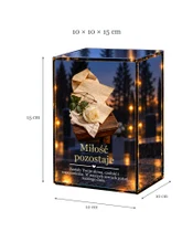 Znicz lustrzany LED – List i róża - wymiary