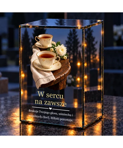 Znicz lustrzany LED – Wspólne chwile - noc na grobie