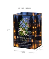 Znicz lustrzany LED – Niezapominajki - wymiary