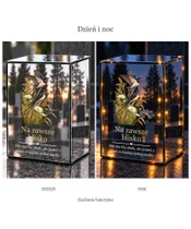 Znicz lustrzany LED – Jaskółki i polne kwiaty - dzień i noc