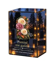 Znicz lustrzany LED – Jesienne dalie - białe tło