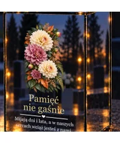 Znicz lustrzany LED – Jesienne dalie - zbliżenie