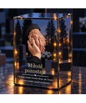 Znicz lustrzany LED – Dłonie, które pamiętamy - noc na grobie