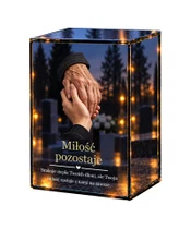 Znicz lustrzany LED – Dłonie, które pamiętamy - białe tło